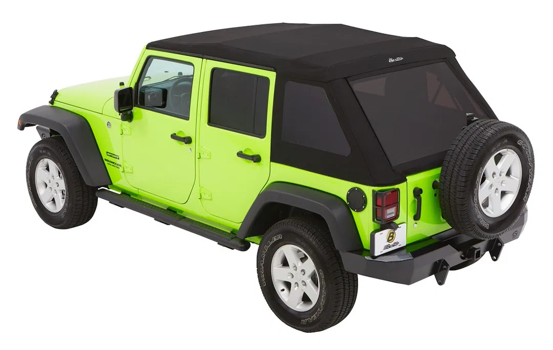 54923-35 – BESTOP Soft Top, Black Diamond Fabric With Door Surrounds With Tinted Vinyl Windows With Sunroof Includes ...